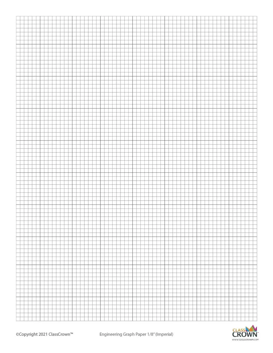 Eighth inch engineering graph paper.