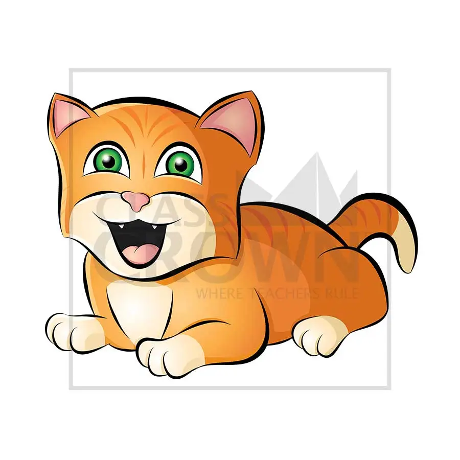 Cat clipart, Orange tabby with stripes