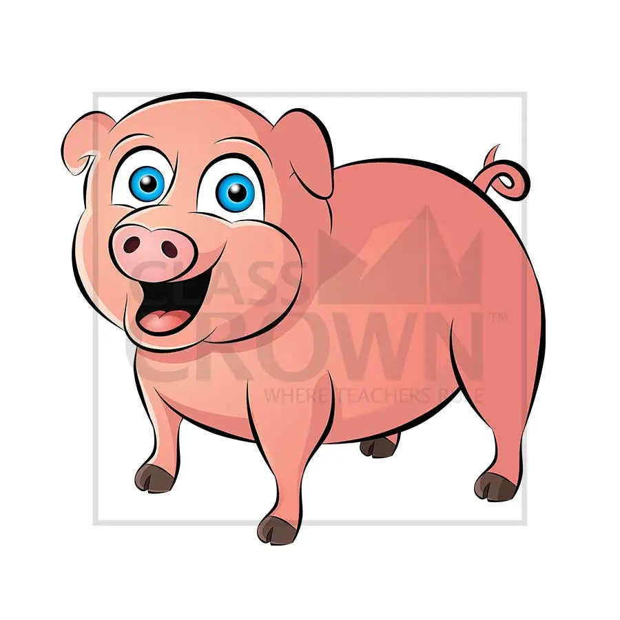 Pig clipart, Pink farm pig