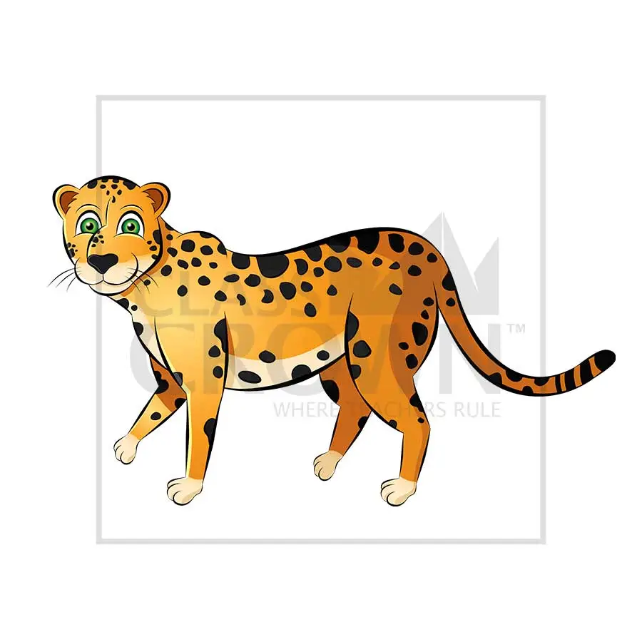 Cheetah clipart, African cheetah with spots