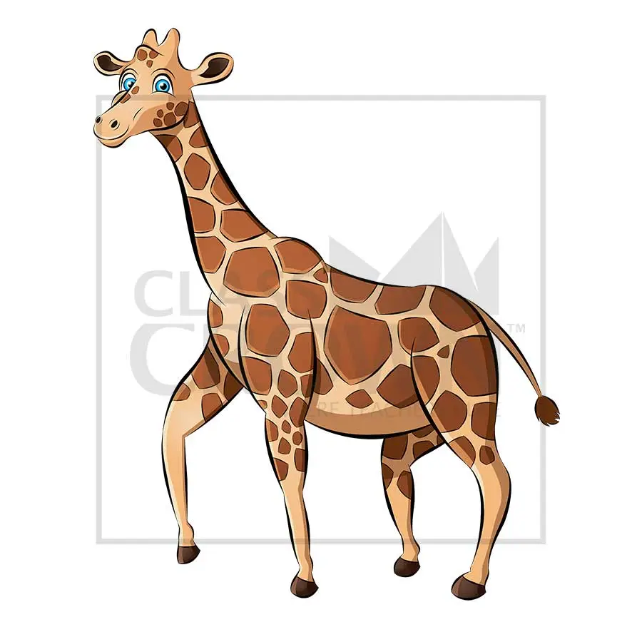 Giraffe clipart, Savanna giraffe with spots
