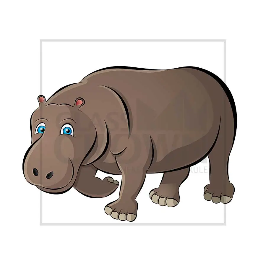 Hippopotamus clipart, Afican savanna hippo