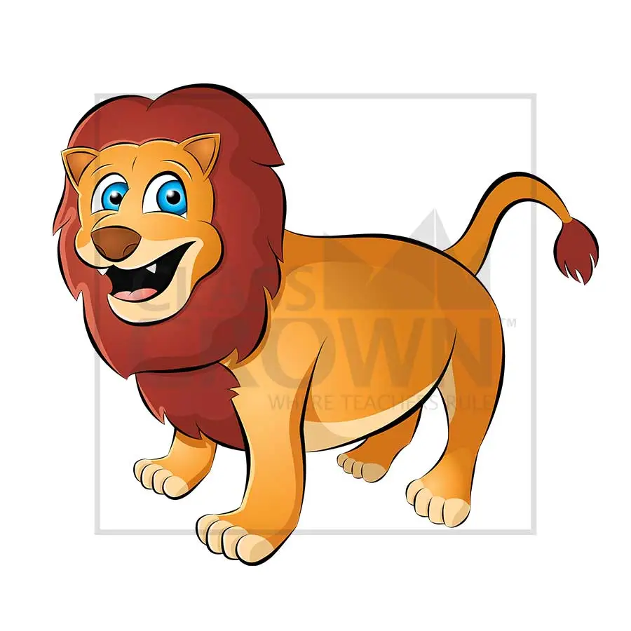 Lion clipart, Male lion with mane