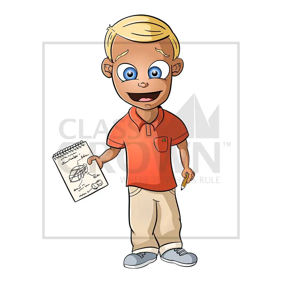 Boy with Sketchpad clipart