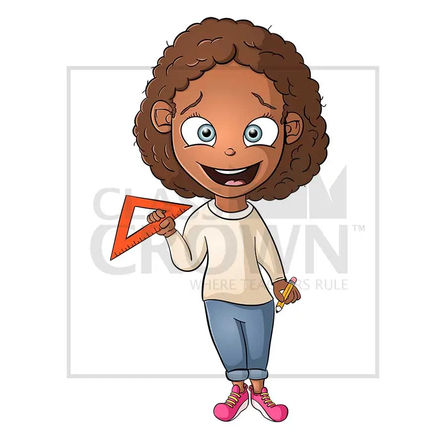 Girl with Set Square clipart