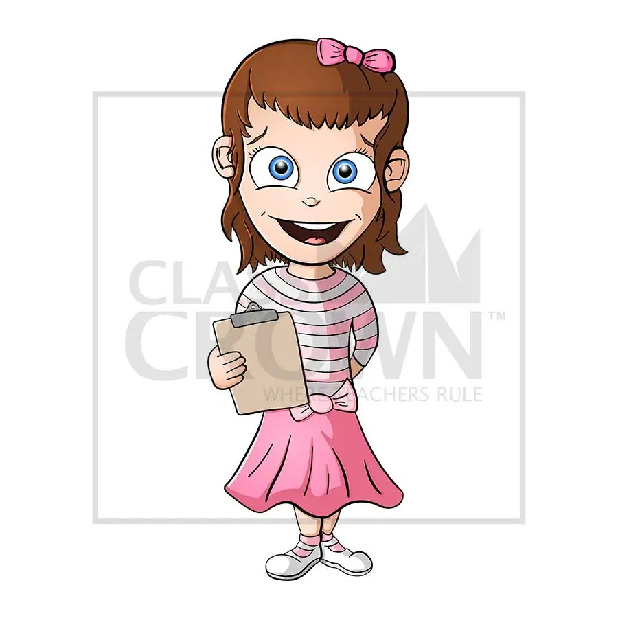 Girl with Clipboard clipart