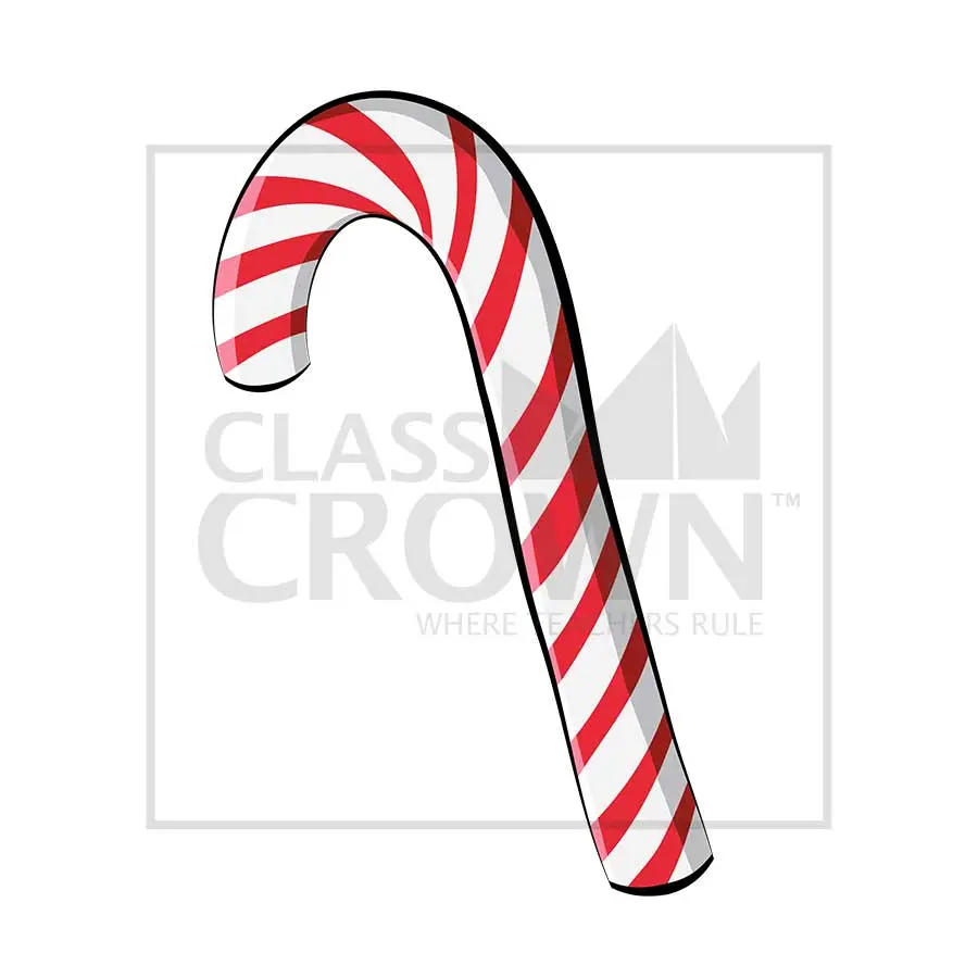 Candy Cane clipart, Traditional white with red stripes
