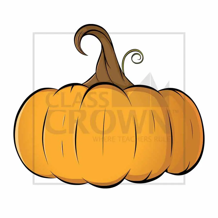 Pumpkin clipart, orange, short, and wide