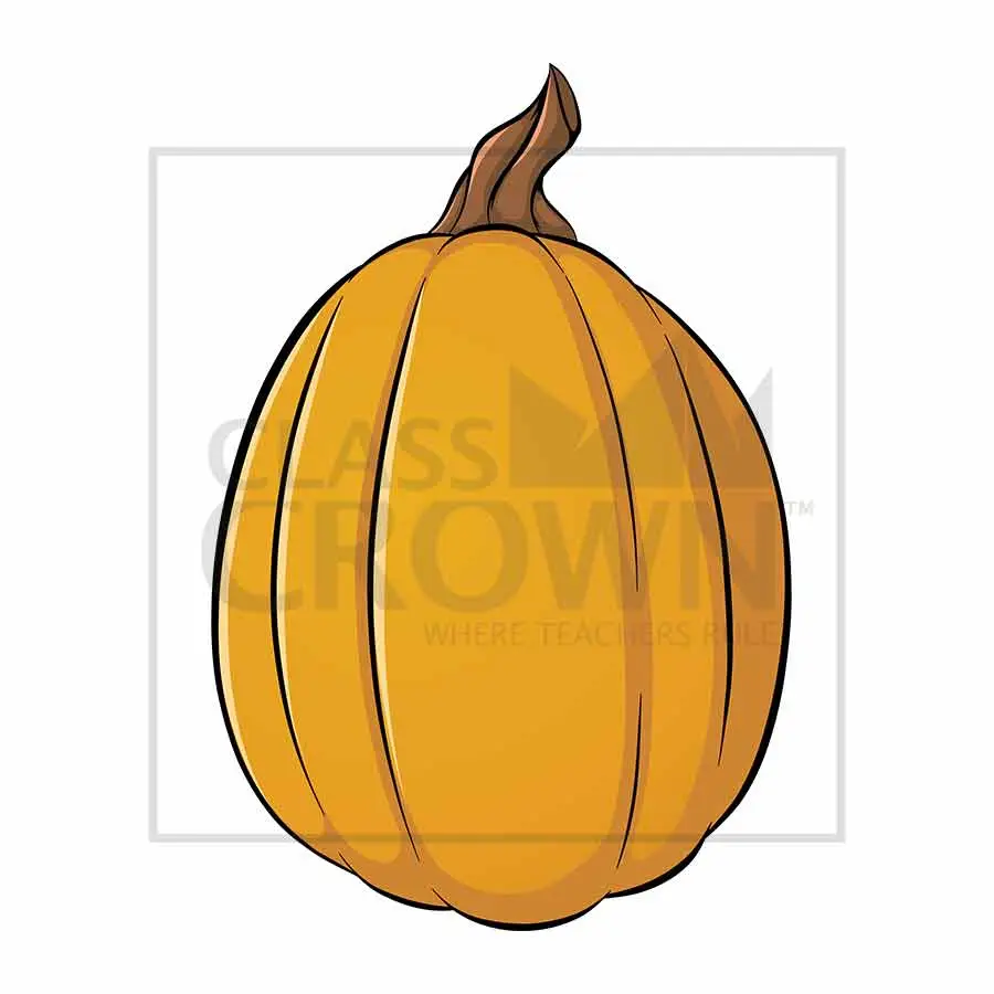 Pumpkin clipart, orange, oval shaped
