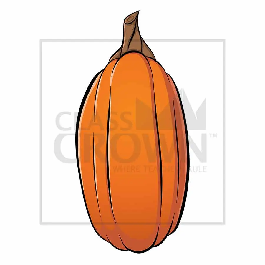 Pumpkin clipart, orange, tall, and thin