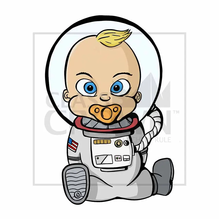 Space baby in astronaut suit
