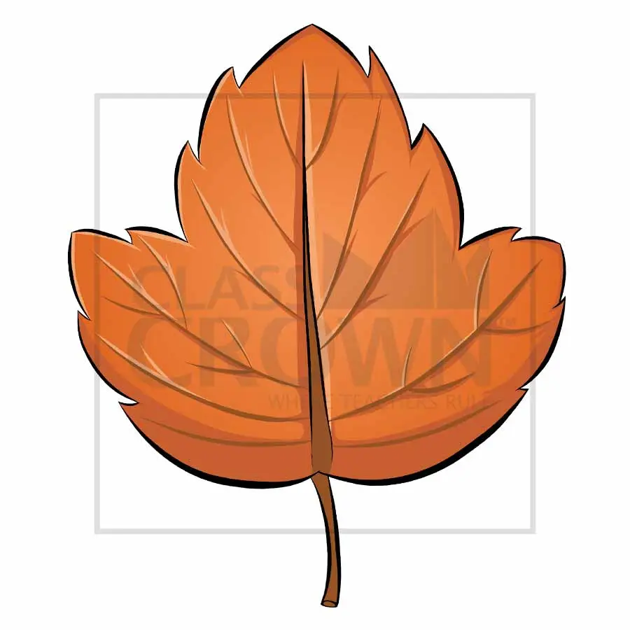 Fall leaf clipart, orange