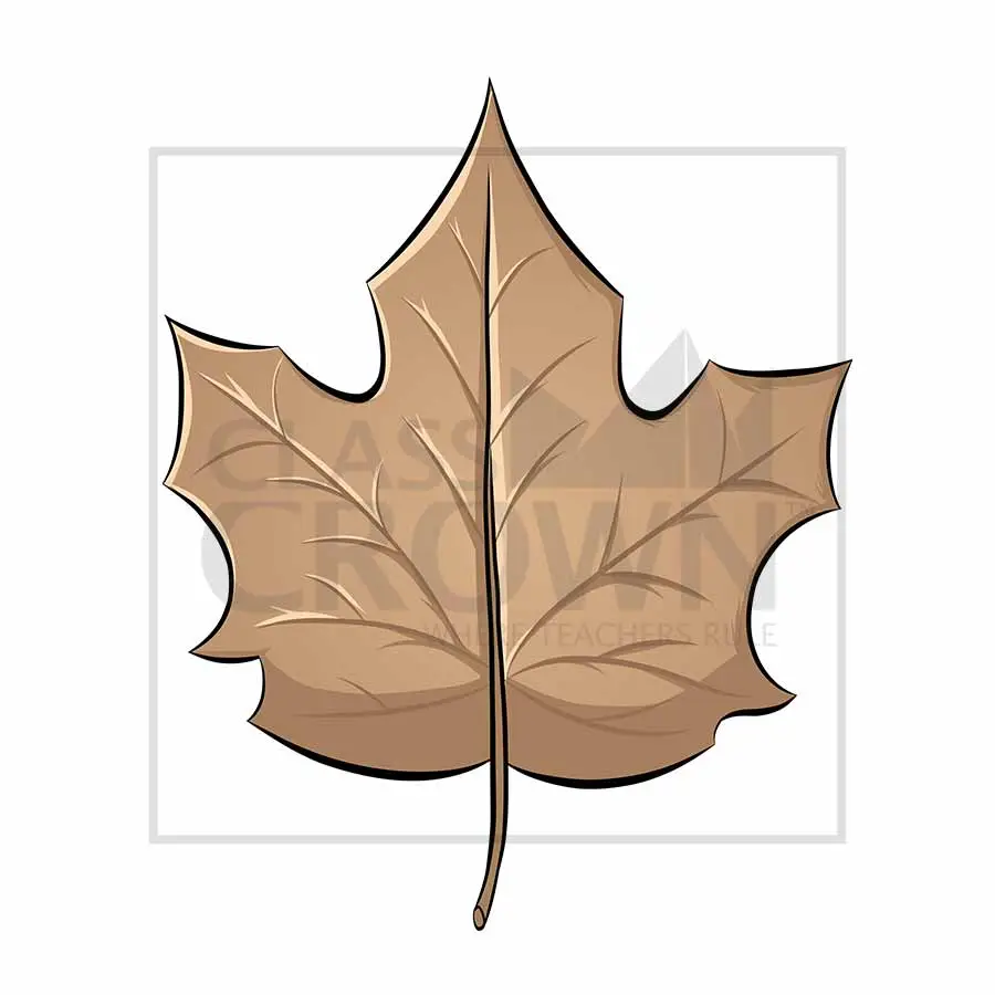 Fall leaf clipart, tan