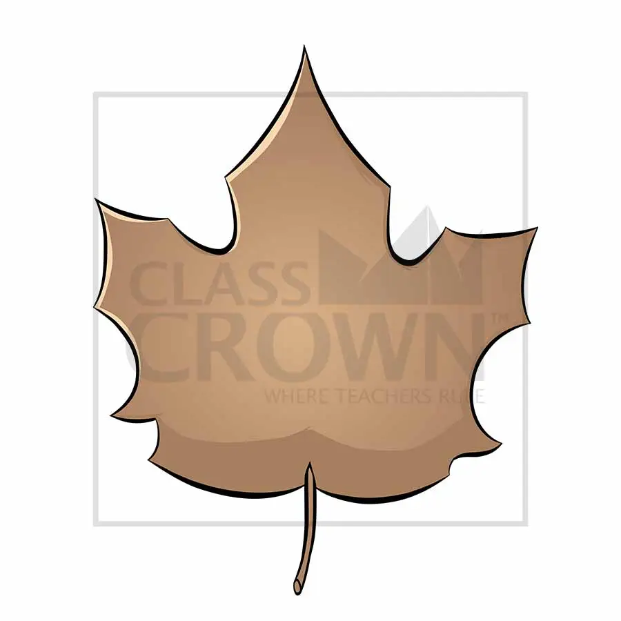 Fall leaf clipart, tan, blank