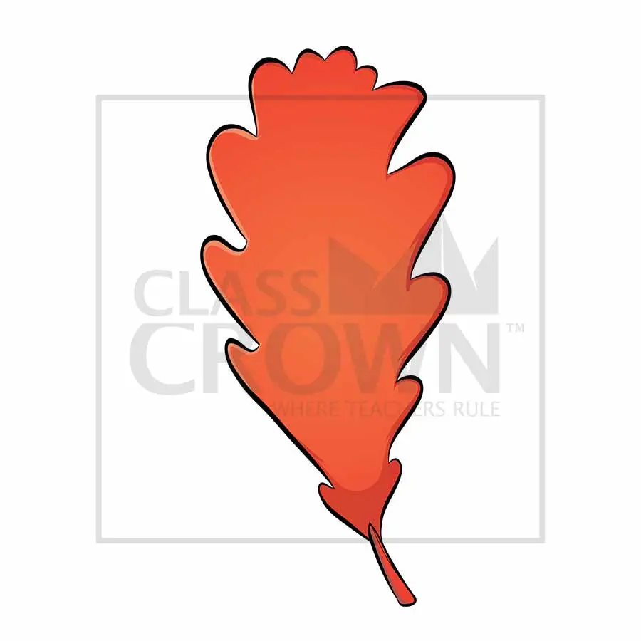 Fall leaf clipart, red, blank