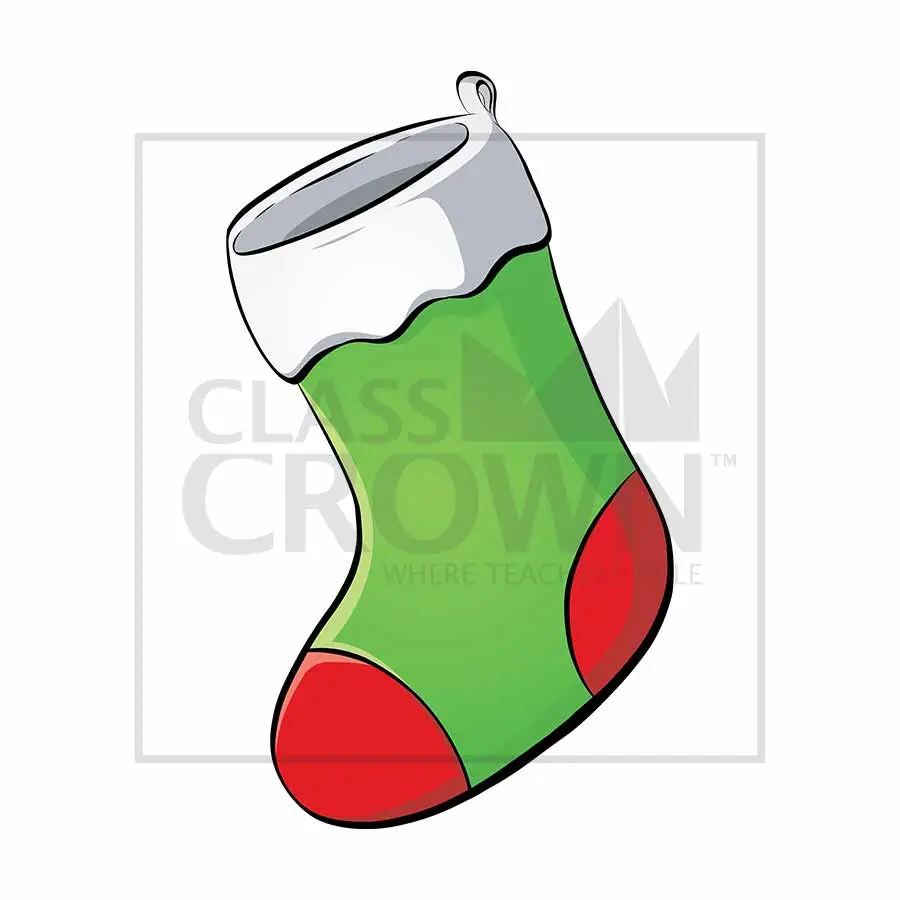 Green, red, and white stocking
