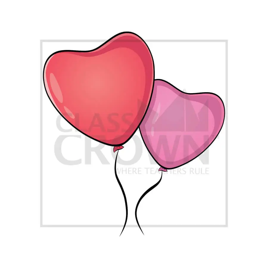 Heart shaped red and pink balloons