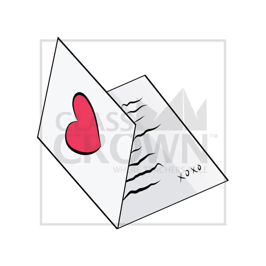 Greeting card with heart graphic