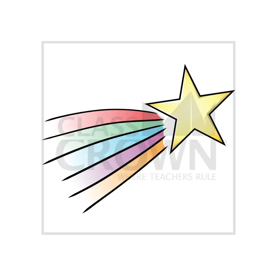 Star with rainbow accents