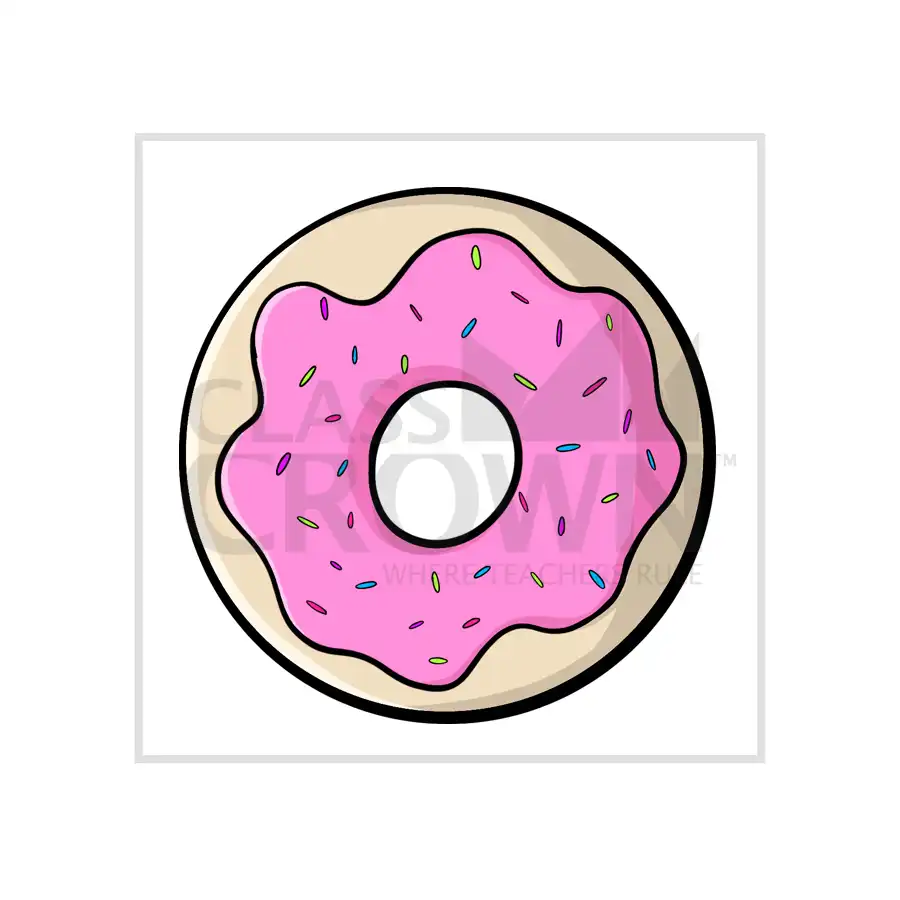 Donut with pink frosting and sprinkles