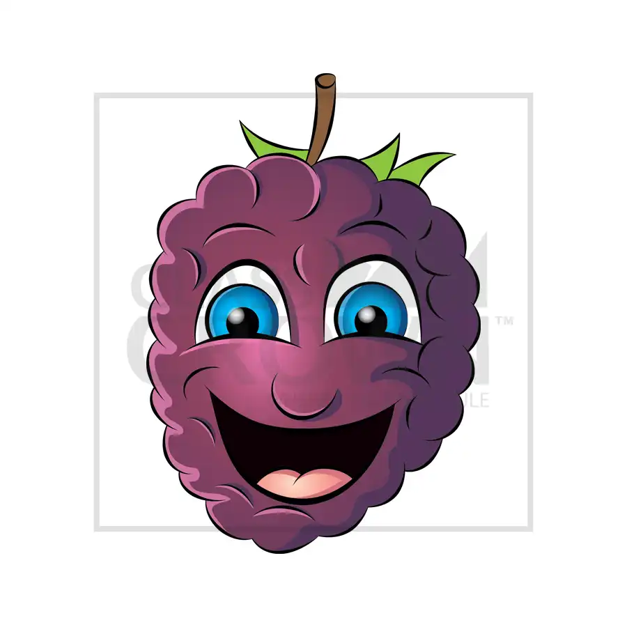 Blackberry fruit with smiling face