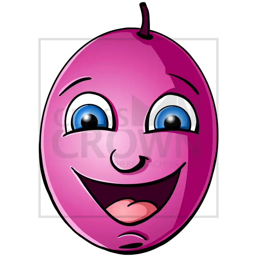 Purple grape with smiling face