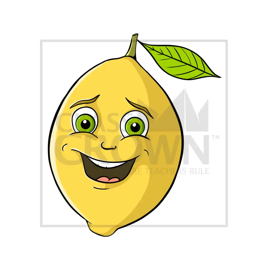 Yellow lemon fruit with smiling face