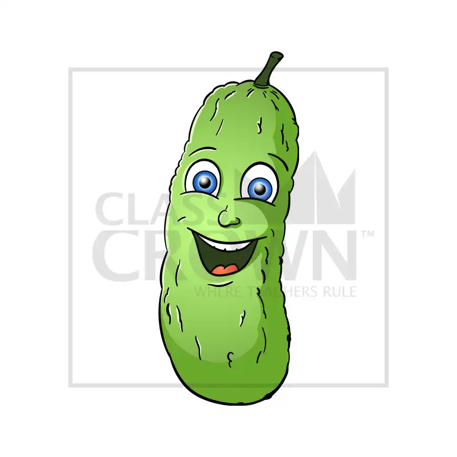 Green pickle vegetable with smiling face