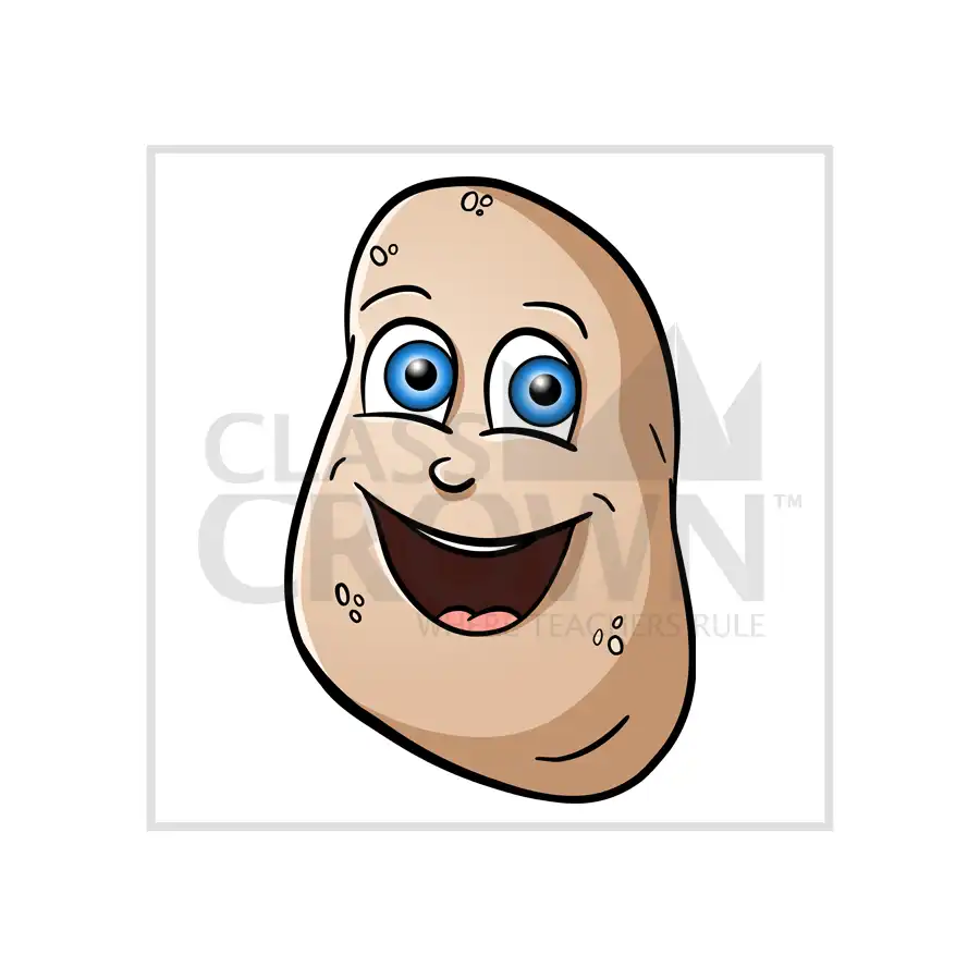 Brown potato vegetable with smiling face