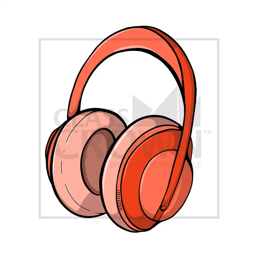 Orange over-ear noise canceling headphones