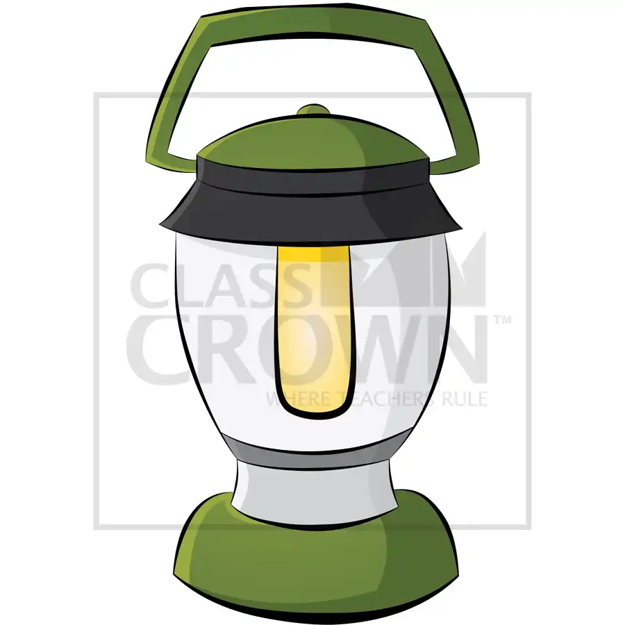 Green upright campaing lantern