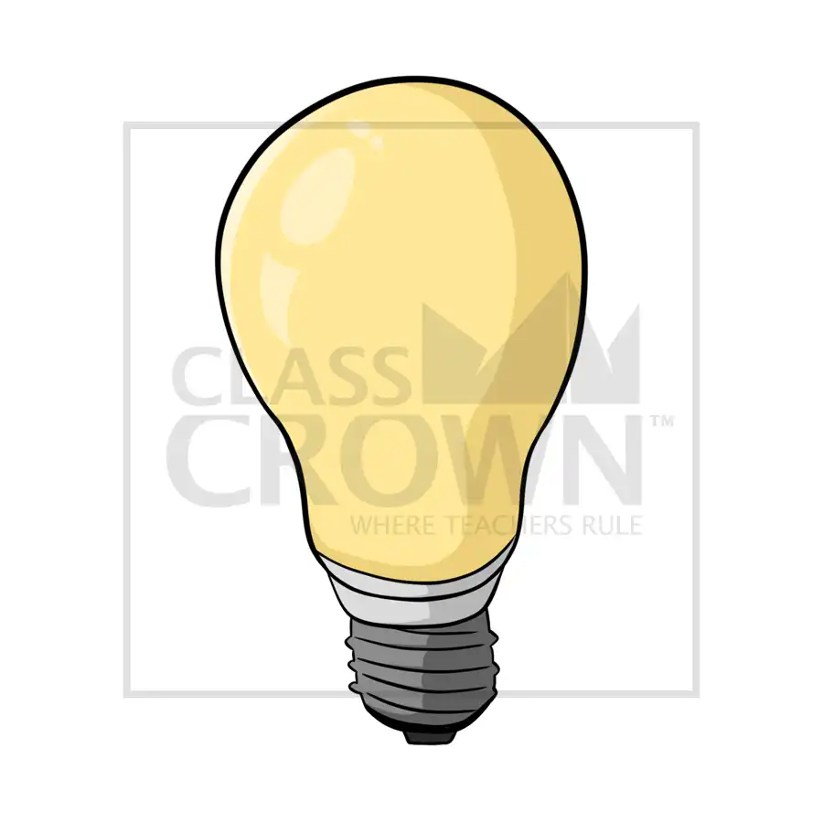 Yellow lightbulb with threads