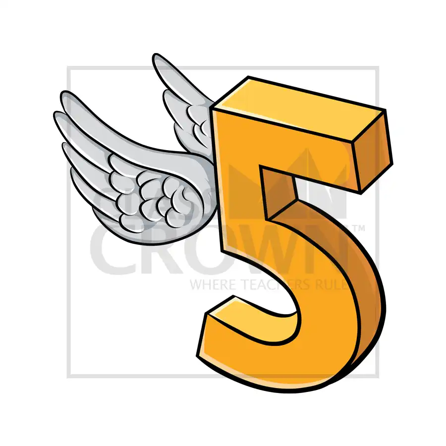 Flying Number Five clipart