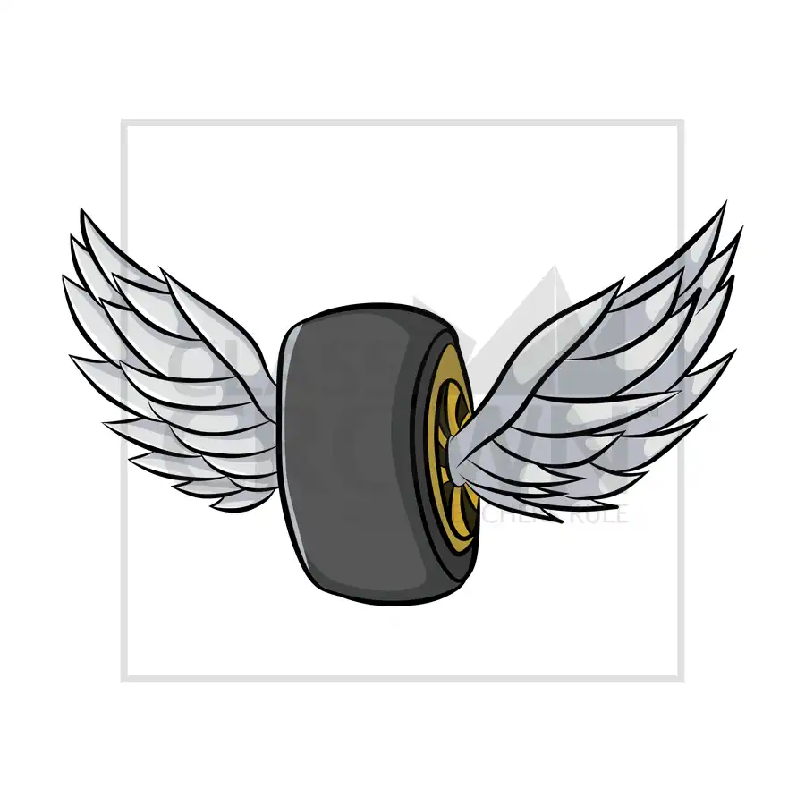 Wheel with Wings clipart