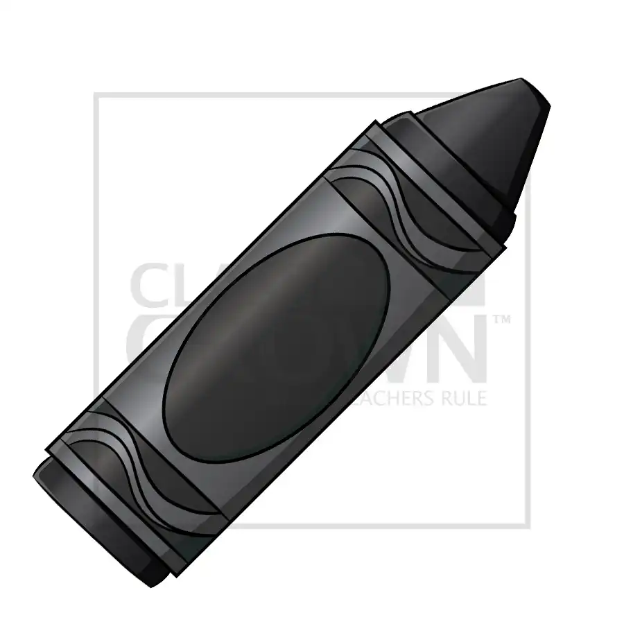 Large black crayon with space for text