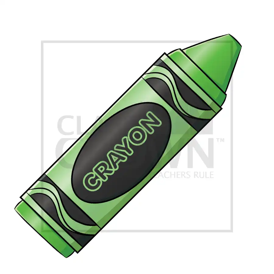 Large green crayon with space for text