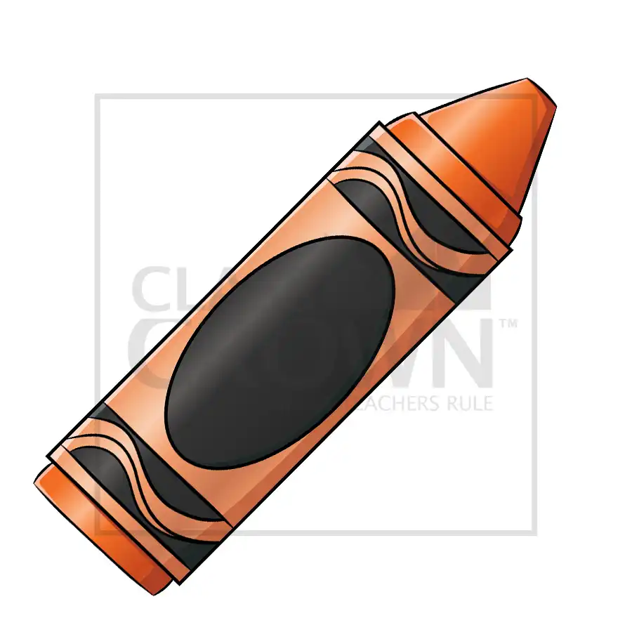 Large orange crayon with space for text