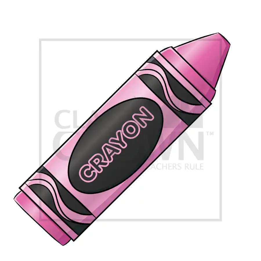Large pink crayon with space for text