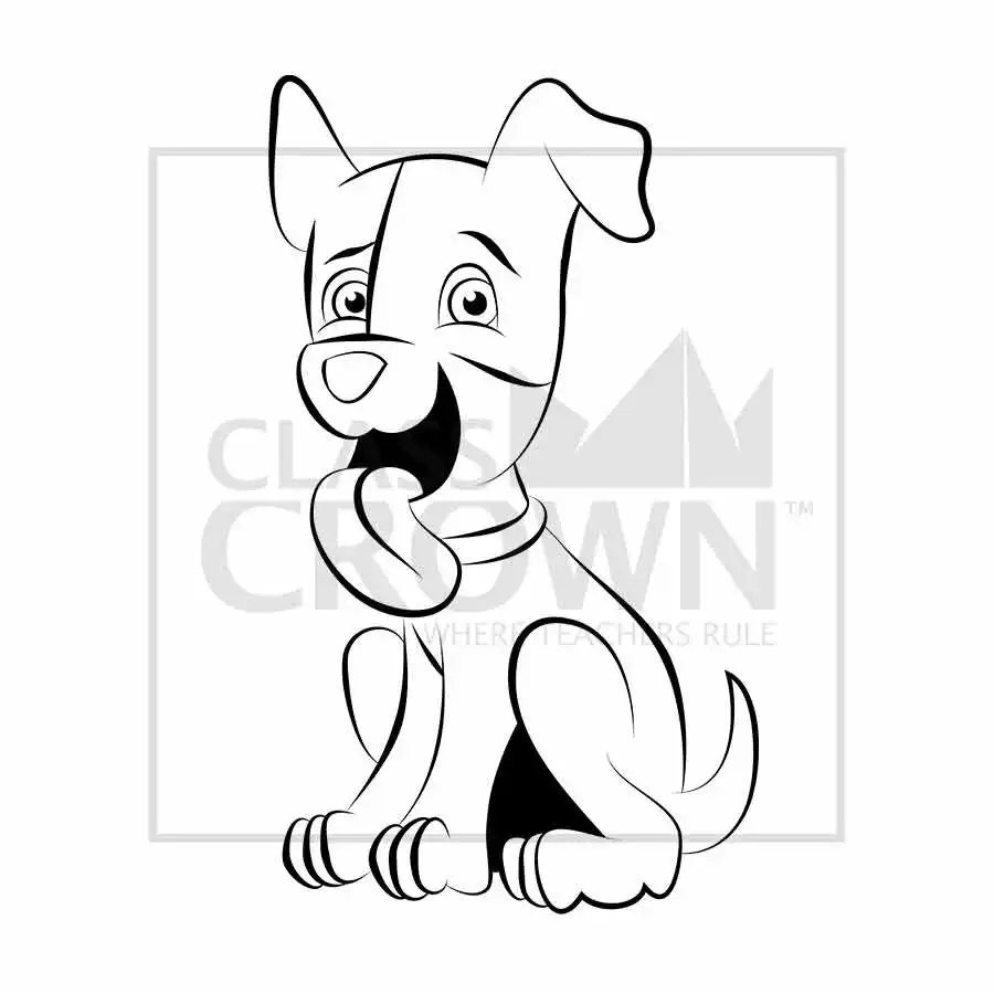 Dog clipart, White with brown spots