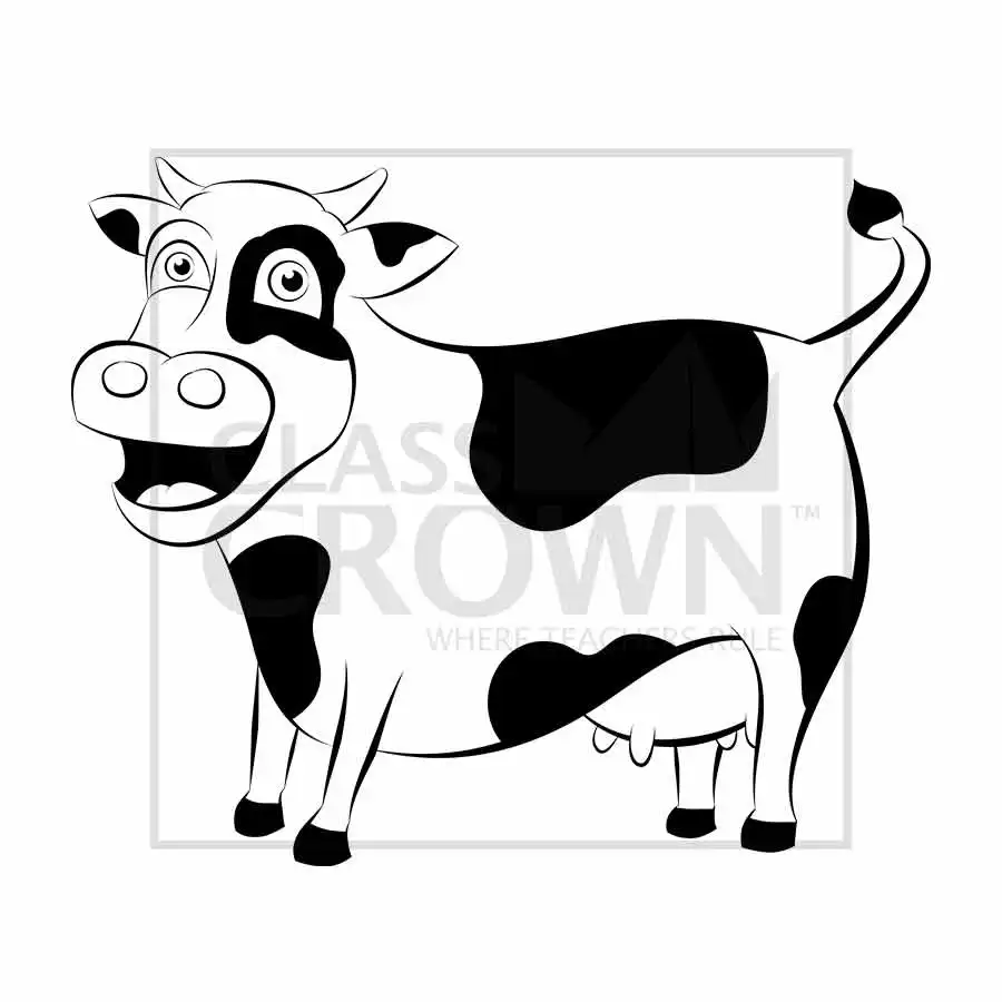 Cow clipart, Dairy, white with black spots