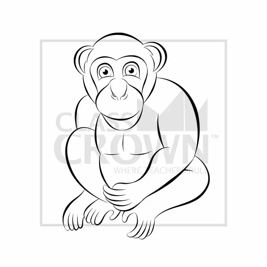 Chimpanzee clipart, Savanna chimpanzee