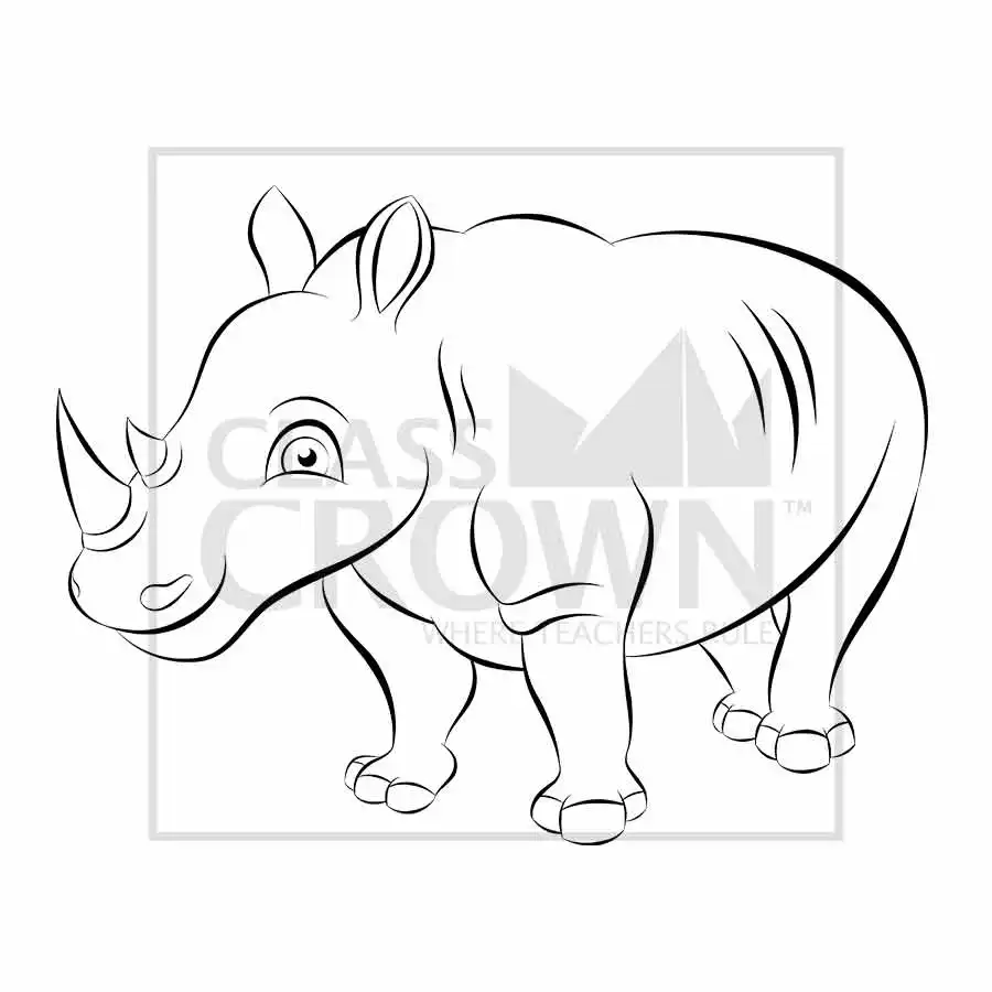 Rhinoceros clipart, Savanna rhino