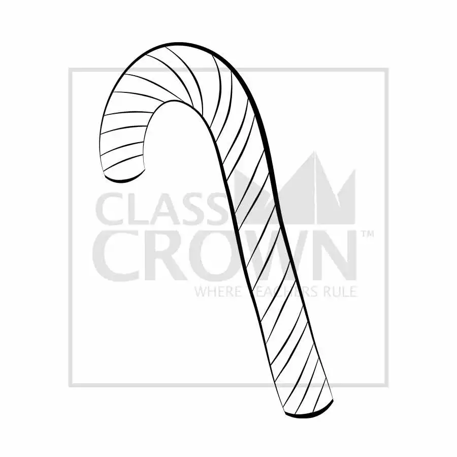 Candy Cane clipart, Traditional white with red stripes