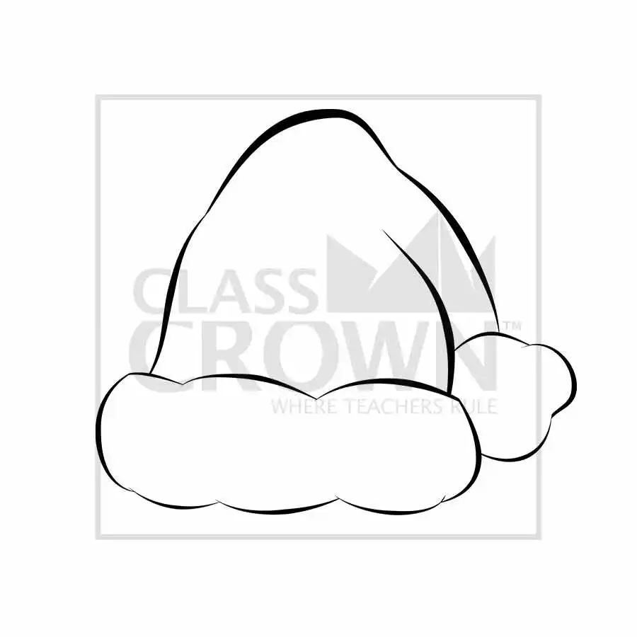 Santa Hat clipart, Traditional red with white accents