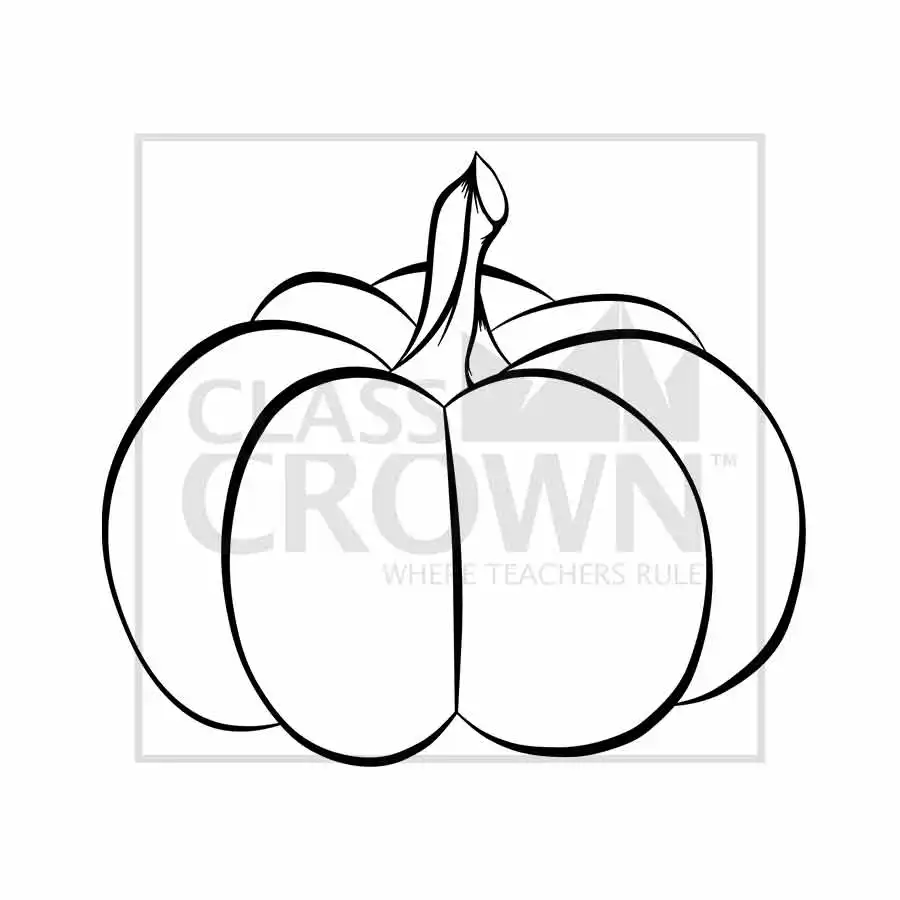 Pumpkin clipart, white, with top perspective