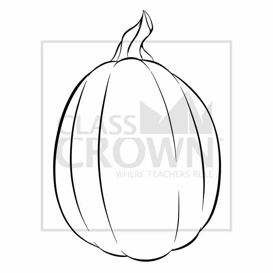 Pumpkin clipart, white, with oval shape