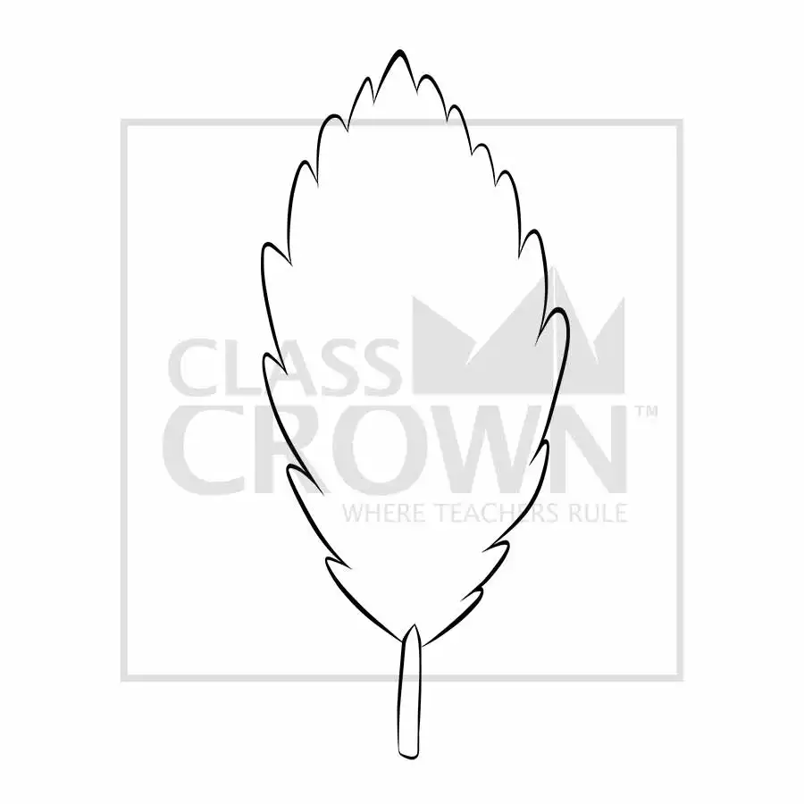 Fall leaf clipart, brown and tall, blank