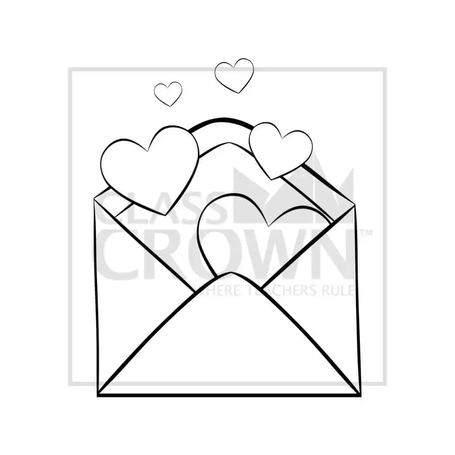 Hearts coming out of envelope