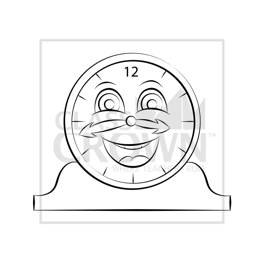 Antique shaped clock with smiling face