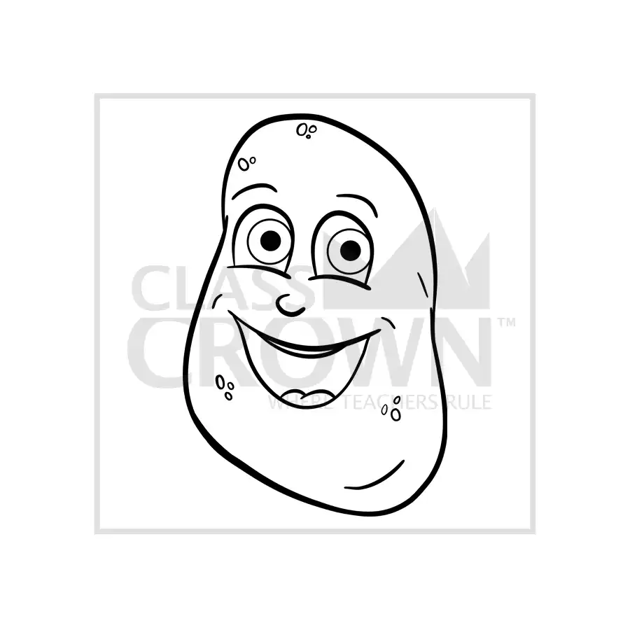 Brown potato vegetable with smiling face
